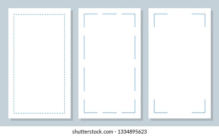 
A set of frames for social networks in the form of blue lines. Background for inscriptions and notes.Story design.