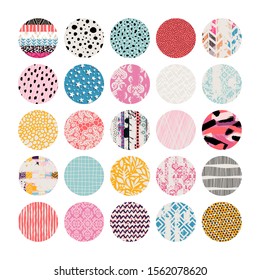 Set of frames or stickers for text or photo. Freehand drawing. Can be used for scrapbook, postcards, print, etc.