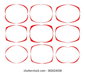 Set  frames . Vector.Well built for easy editing.Red.