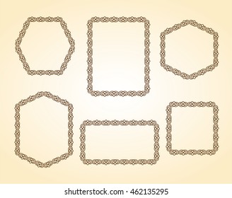 Set frames .Vintage vector.Well built for easy editing.Brown.