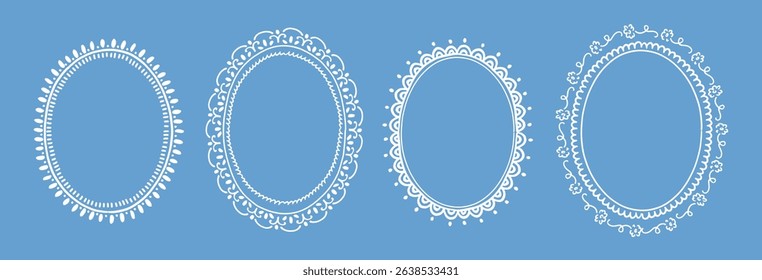Set of frames with wavy edges. Ornaments, patterns. Doodle, cute retro borders, frames. Design for card, invitation, cover, packaging. La dolce vita style. Sticker. Quote box. Logo. 
