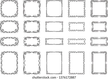 A set of frames for web design and print cards