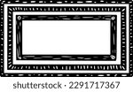set of frames in woodcut style. separate vector rustic images.