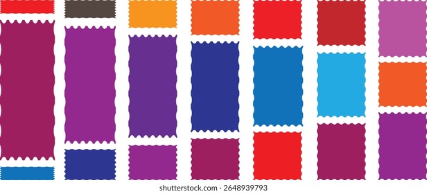 Set of frames with zigzag Red edge, scallop edge shape. Rectangle shape frame with zigzag edge. zigzag frame.frame Square shape. Various with scallop edge shape	
