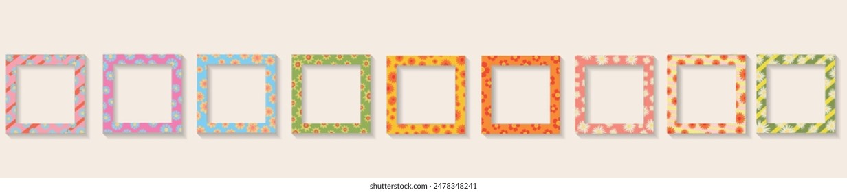 set of frames,borders,with floral motifs in vector