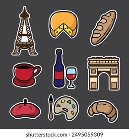 set of france good for sticker, pattern design, t shirt design, etc