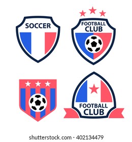 Set of France Soccer Football Badges,vector illustration