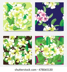 Set frangipani background seamless.