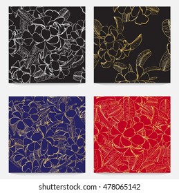 Set frangipani background seamless.