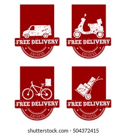 Set of free delivery banners, Vector illustration
