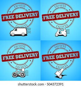 Set of free delivery graphic design, Vector illustration