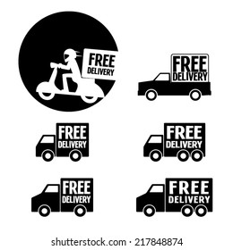 Set of free delivery. Vector illustration