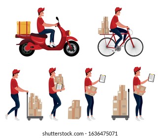 Set of Free Express Home fast delivery design elements.