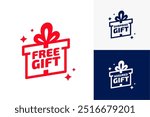 set of free gift badge template for web or retail store vector