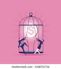 Set free money - Investment business Concept vector illustration