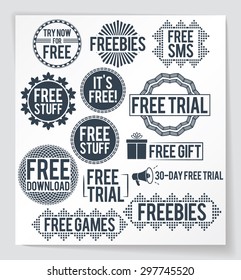 Set of free related badges. EPS10.