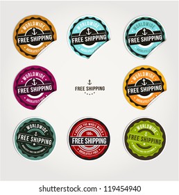 Set of free shipping badges