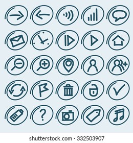 Set of free style icons for Web and Mobile. Vector elements.