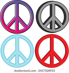 Set von Freiheit oder Frieden Symbol 