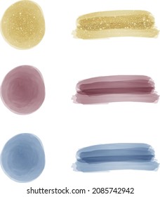 Set freehand watercolor vector shapes