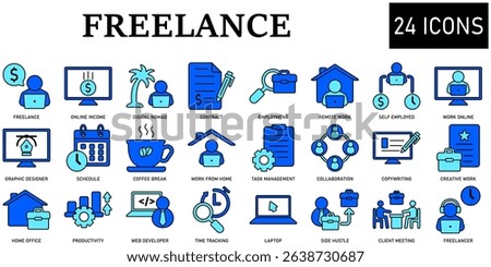 Set of freelance Icons or symbols Vector fully editable file.