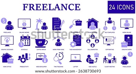 Set of freelance Icons or symbols Vector fully editable file.