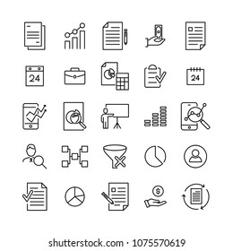 Set of freelance thin line icons. High quality pictograms of business. Modern outline style icons collection. 