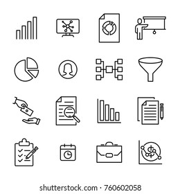 Set of freelance thin line icons. High quality pictograms of business. Modern outline style icons collection. 