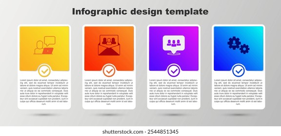 Set Freelancer, Project team base,  and Human with gear. Business infographic template. Vector