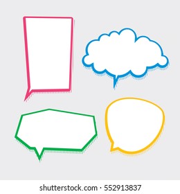 Set of freestyle text box and speech bubble isolated. Vector illustration
