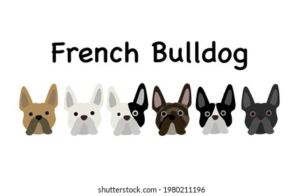 Set of French bulldog face for dog lovers