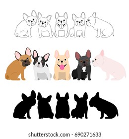 set of French bulldog group