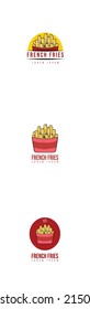 set of French fries logo design concept. Universal french fries logo.