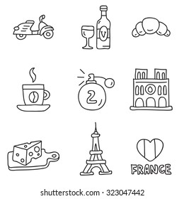 A set of French icons. Vector.