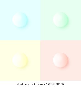Set mit französischem Makaroonkoch. Von oben anzeigen. Vier Farben.