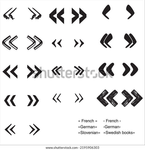 set-french-quotation-marks-punctuation-stock-vector-royalty-free