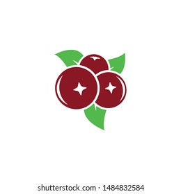 Set of fresh cranberry logo template vector icon illustration concept
