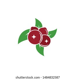 Set of fresh cranberry logo template vector icon illustration concept