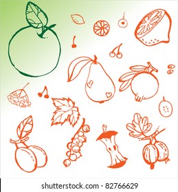 set fresh fruits