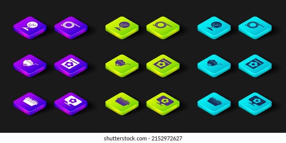 Set Fresh grass in a rectangular, Location with flower, Wheelbarrow dirt, Pack full of seeds of plant, Garden hose or fire hose and Tree icon. Vector