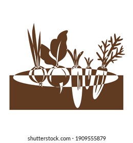 Conjunto de verduras frescas y saludables hechas en estilo plano. Zanahoria, cebolla, remolacha. Envoltura para productos ecológicos o de mercadería. Cartel publicitario. Menú de restaurante.

