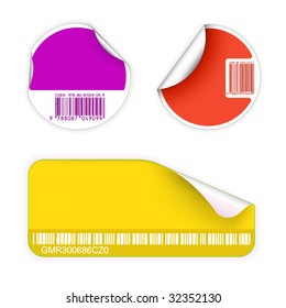 Set of fresh labels with bar codes(vivid colors)