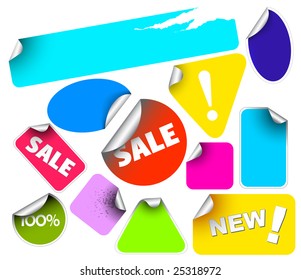 Set of fresh labels (vivid colors) - see my portfolio for more labels
