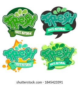 Set of Fresh logo,Vector illustration. 
Applicable for covers ,sticker, products.