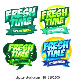 Set of Fresh logo,Vector illustration. 
Applicable for covers ,sticker, products.