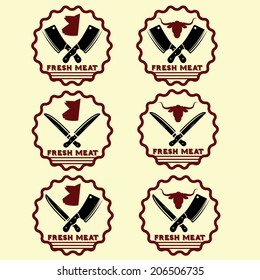 set of fresh meat emblems