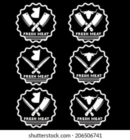 set of fresh meat emblems