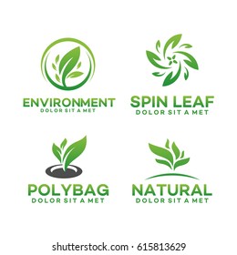 Set Of Fresh Nature Leaf Logo, Environment Logo , Ecology Logo Template Designs