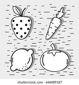 set fresh organ fruit and vegetables