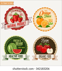 Set of Fresh and Organic labels